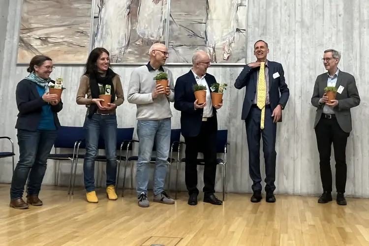 Die Mitwirkenden der ökumenischen Steuerungsgruppe: v.l.n.r: Cornelia Schmutz, Anne-Kathrin Schulze, Siegfried Fischer, Edmund Zwaygarth, Prof. Michael Fischer, Thomas Dreher